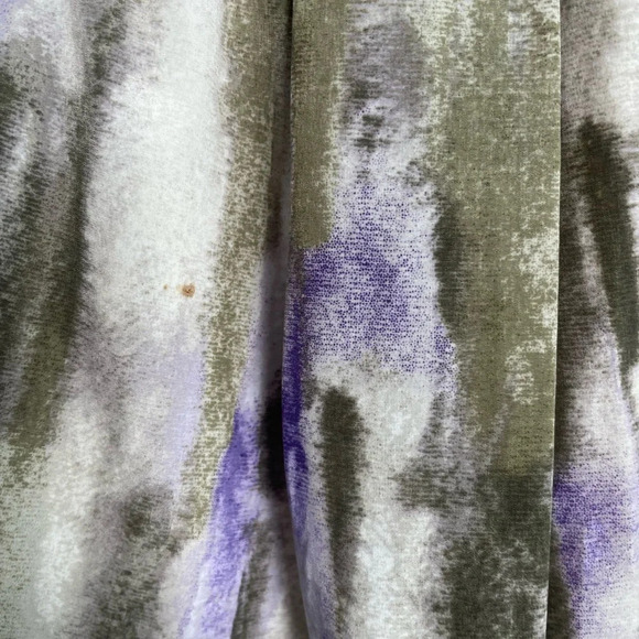 Chicos Midi Skirt Purple Green Cream Watercolor Abstract Design Size 1 (sz 8) - Picture 8 of 12